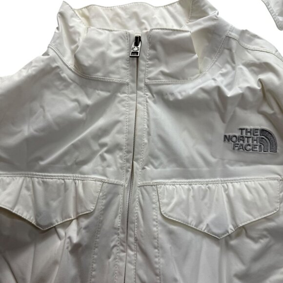 The North Face White Long Trench Coat Rain Jacket XS, Long, Detachable Hood - Picture 14 of 15